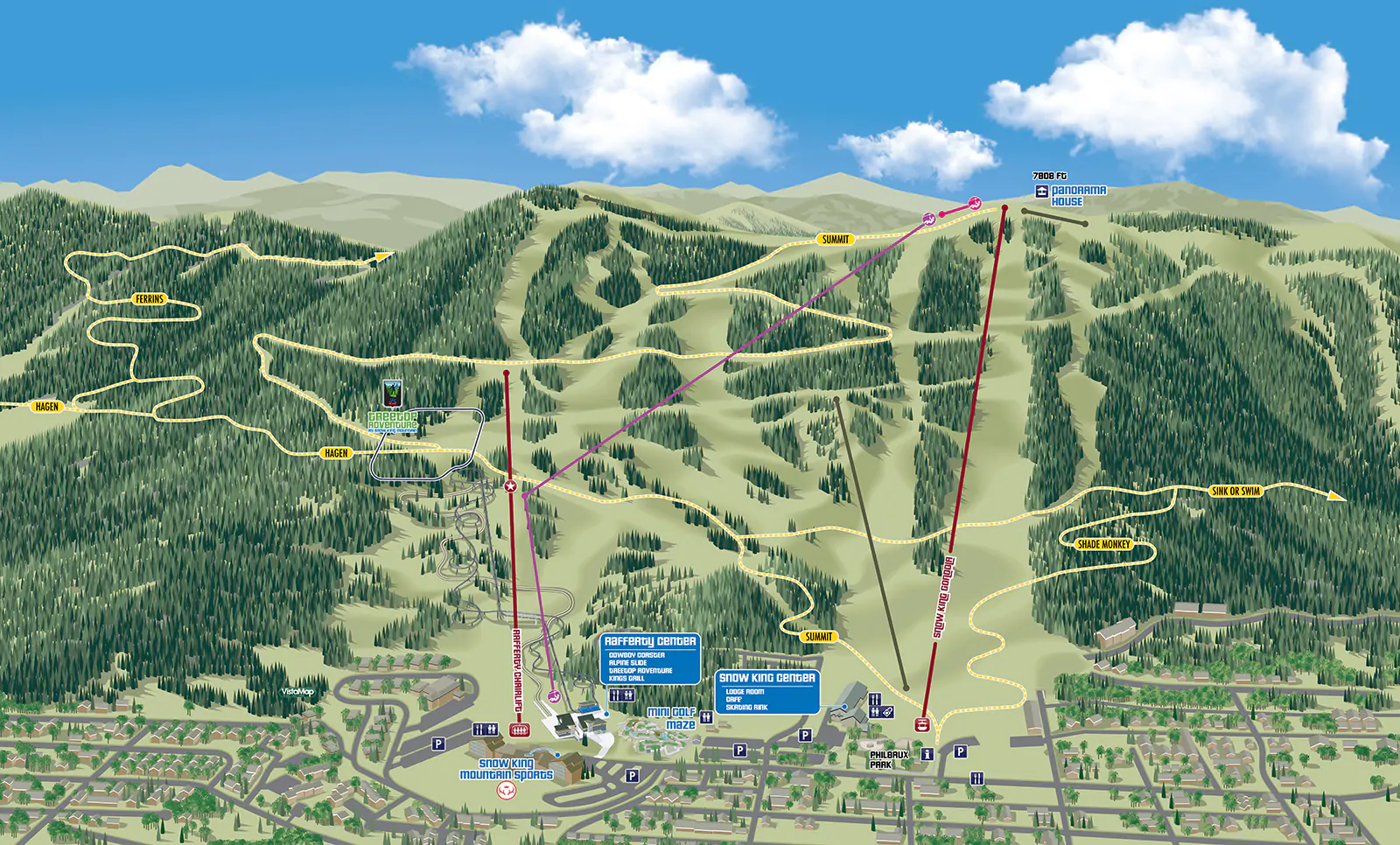 Jackson Hole Wyoming Ski Trail Map 32oz Water Bottle Tumbler