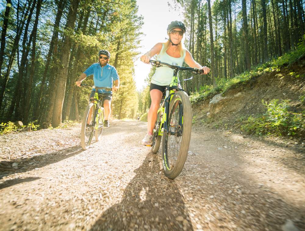 A Couple Spends The Afternoon Biking Snow King - Jackson Hole Bike Rentals